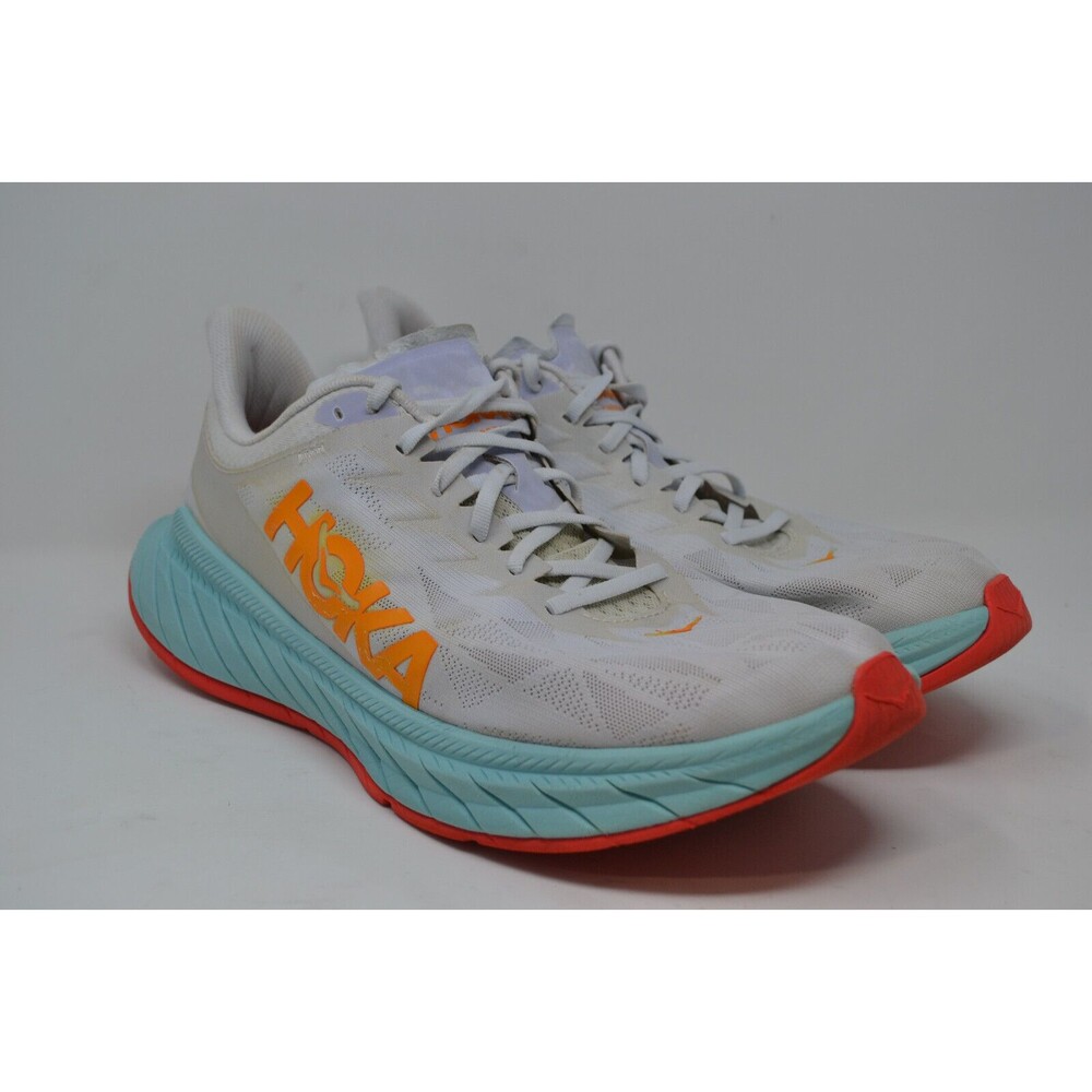Hoka One One Men's Carbon‎ X 2 1113526 WBOR White Running Shoes Sneakers Sz 13 D